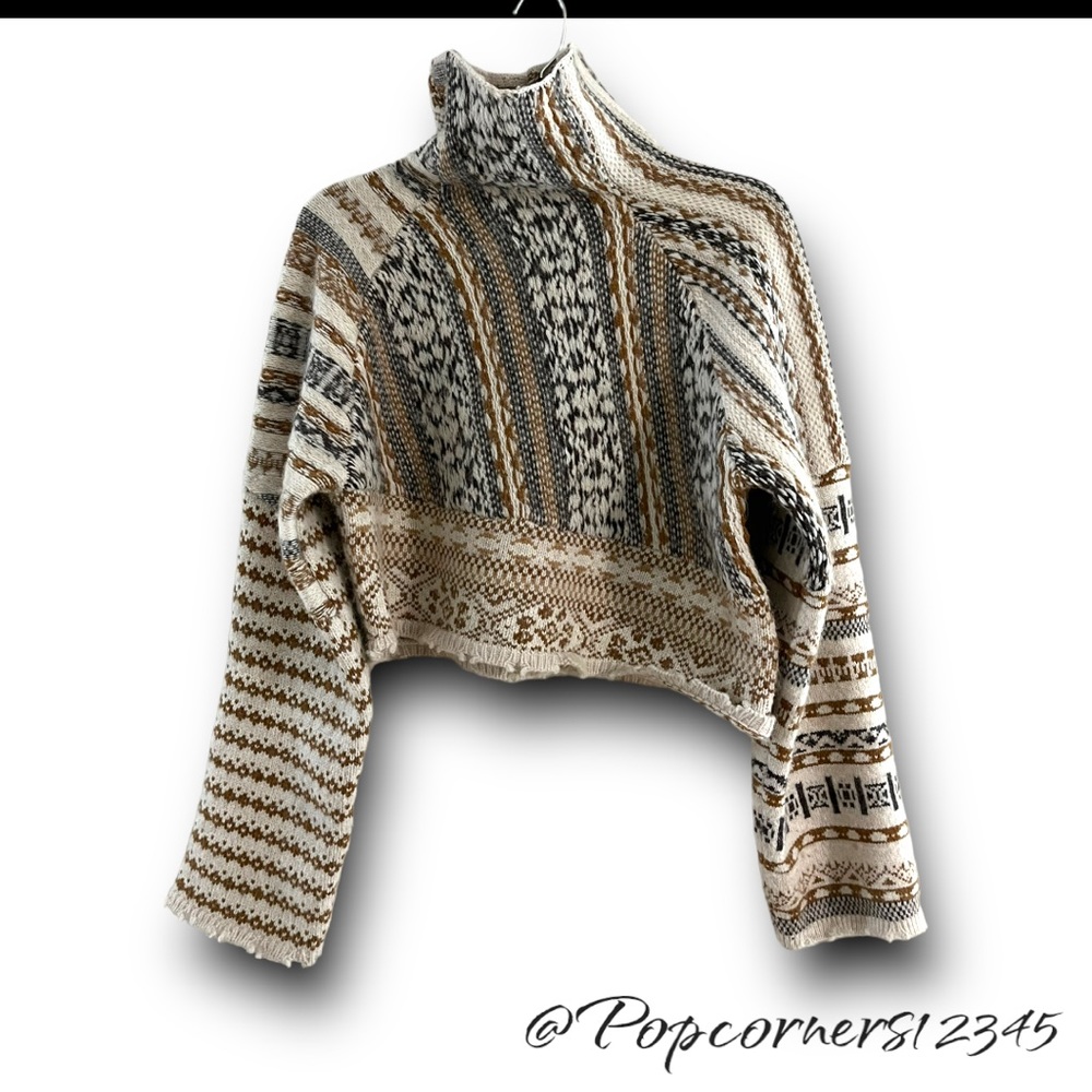 Rag & Bone Hollis Wool Fair Isle Turtleneck
Cropped Fit Sweater, Women’s Size S.